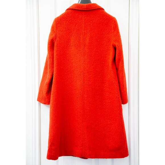 Bernardo Orange Fuzzy Fully Lined Boucle Coat, size Petite Medium - Picture 7 of 8